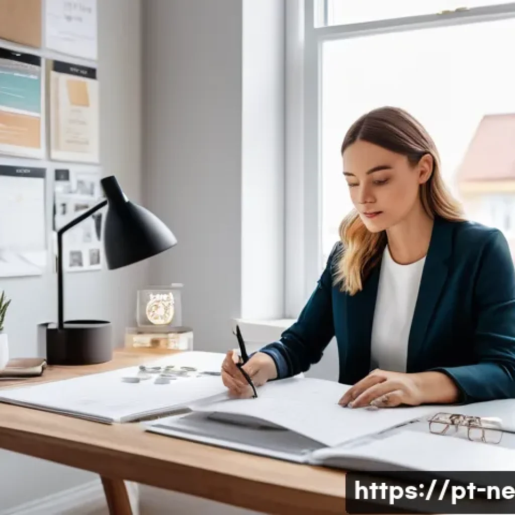 삶의 목적이 개인에게 미치는 긍정적 영향 - A focused young professional woman sitting at a neatly organized desk in a bright, modern home offic...